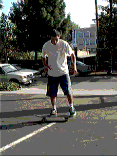 Jason on his skate board